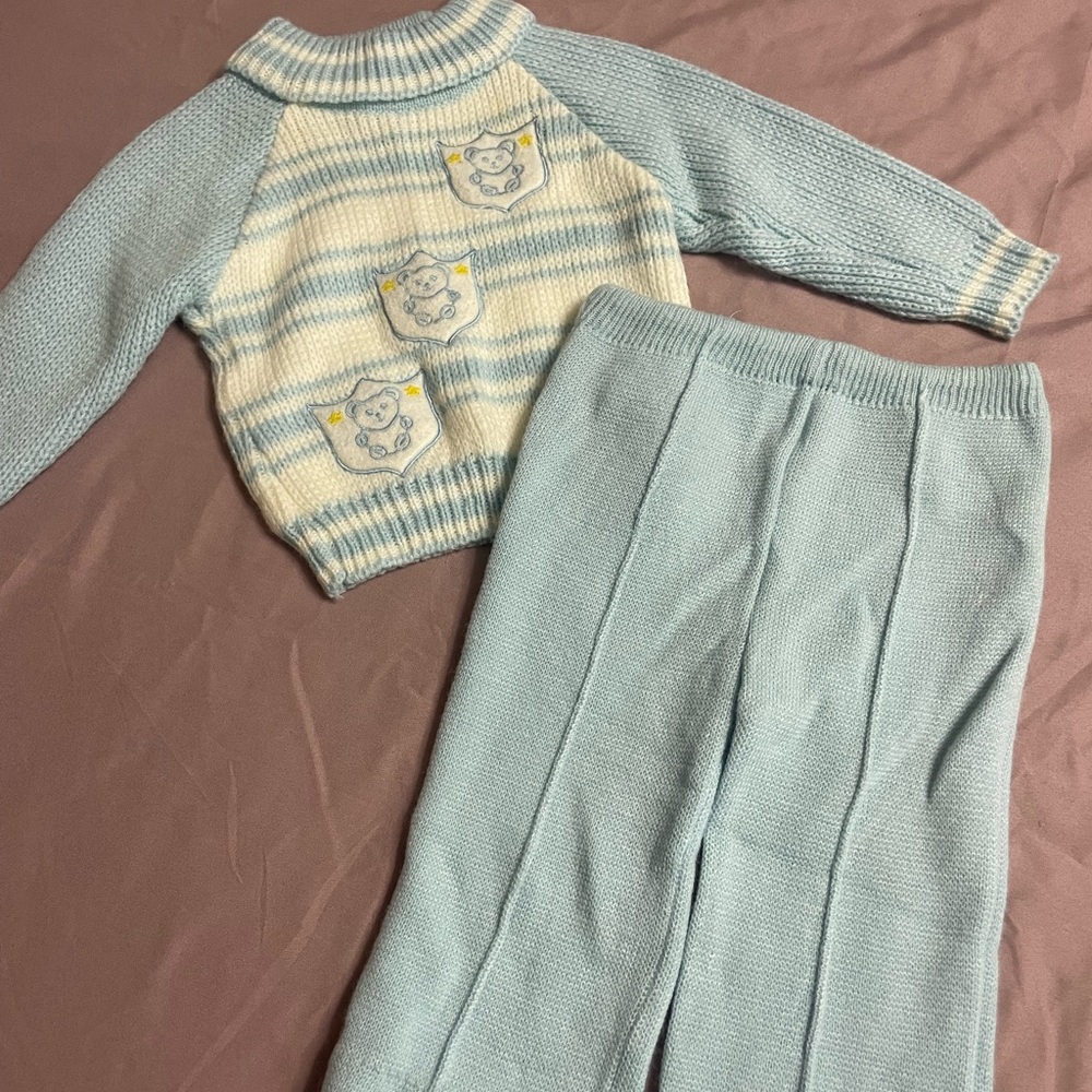 Vintage le top matching set 12 months beary cute